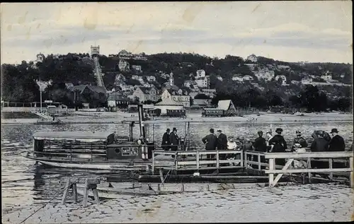 Ak Dresden, Fähre, Fahrgäste, Fluss