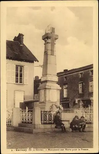 Ak Cerizay Deux Sevres, Monument aux Morts pour la France