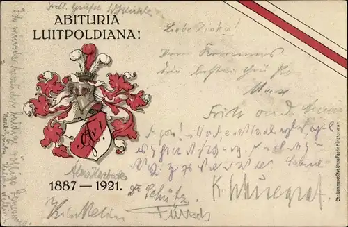 Studentika Ak München Bayern, Abituria Luitpoldiana 1887 1921