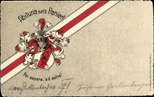 Studentika Ak Regensburg an der Donau Oberpfalz, Abituria sei's Panier