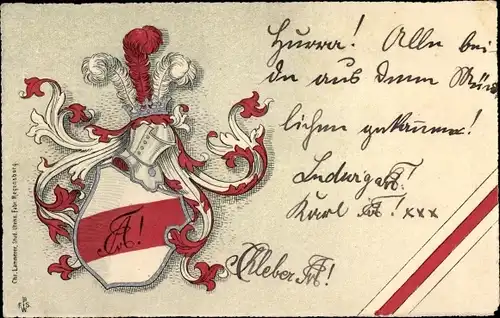 Studentika Ak Amberg in der Oberpfalz Bayern, Verbindungswappen