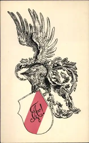 Studentika Ak Verbindungswappen, Helm mit Flügeln