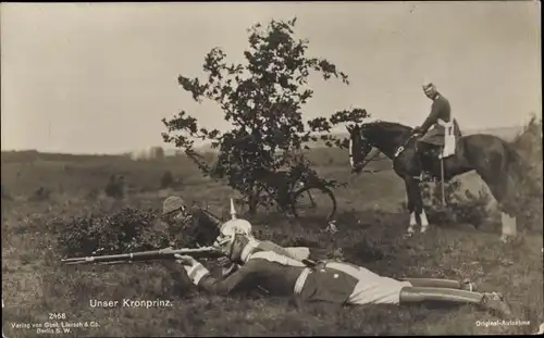 Ak Kronprinz Wilhelm von Preußen mit angelegter Waffe