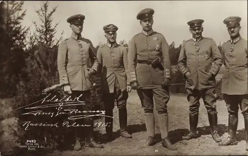 Ak Adalbert Prinz von Preußen als Major im Feld, Russisch Polen 1915, I WK