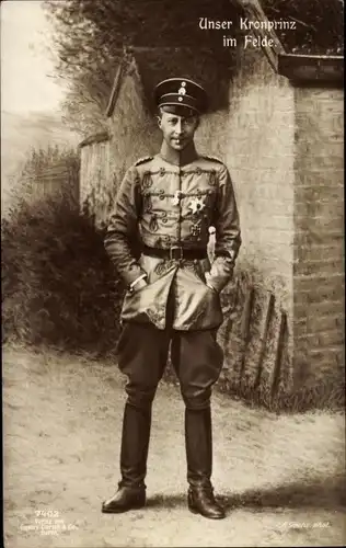 Ak Kronprinz Wilhelm von Preußen im Felde, Portrait in Uniform, Liersch 7402