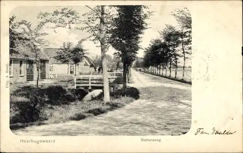 Ak Heerhugowaard Nordholland Niederlande, Stationsweg