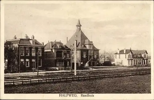 Ak Halfweg Haarlemmermeer Nordholland, Raadhuis