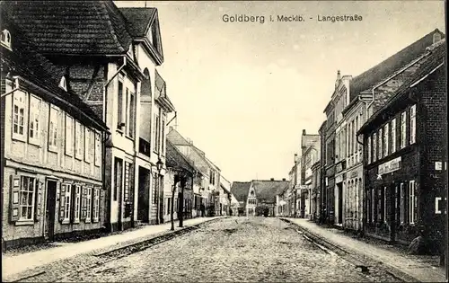 Ak Goldberg in Mecklenburg, Langestraße