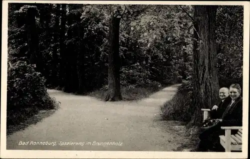 Ak Ronneburg in Thüringen, Spazierweg im Brunnenholz