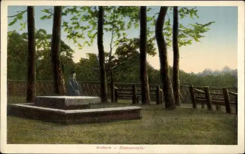 Ak Arnhem Gelderland Niederlande, Steenentafel