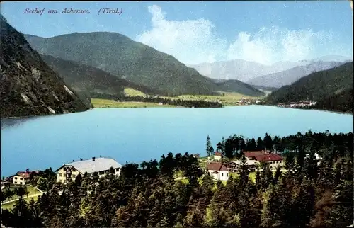 Ak Seehof am Achensee in Tirol, Ort mit Umgebung