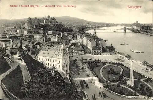 Ak Budapest Ungarn, Aussicht vom Blocksberg