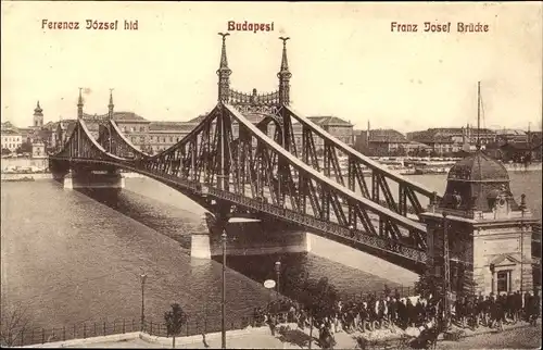 Ak Budapest Ungarn, Franz Josef Brücke