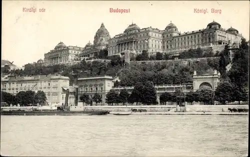 Ak Budapest Ungarn, Königliche Burg, Donau