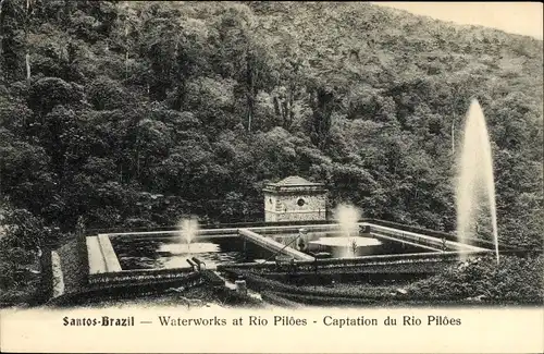 Ak Santos Brasilien, Captation du Rio Piloes