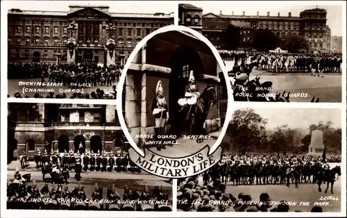 Ak City of Westminster London England, Buckingham Palace, Militärleben, Horse Guard