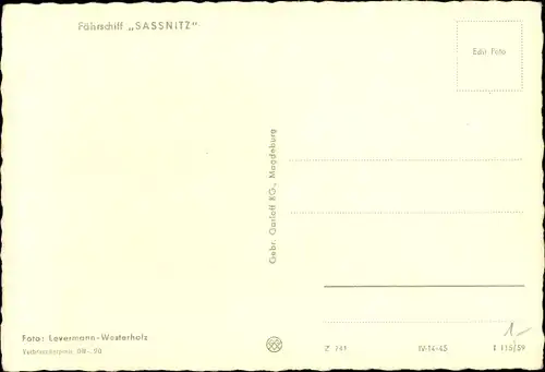 Ak Fährschiff Sassnitz, Ansicht Bug Backbord