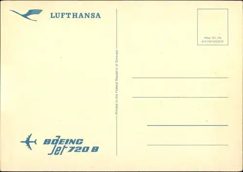 Ak Deutsches Passagierflugzeug, Lufthansa, Boeing Jet 720 B