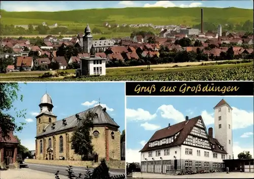 Ak Groß Düngen Großdüngen Bad Salzdetfurth in Niedersachsen, Ortsansicht, Kirche, Gebäude