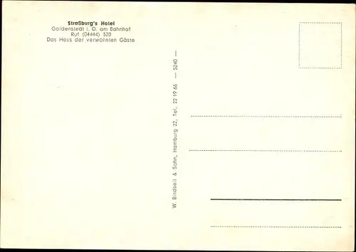 Ak Goldenstedt in Oldenburg, Straßburgs Hotel, Restaurant, Speise- und Gesellschaftsraum