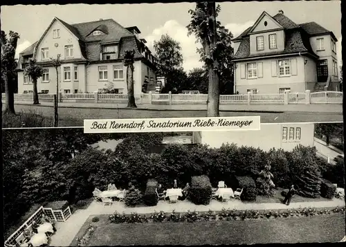 Ak Bad Nenndorf im Kreis Schaumburg, Sanatorium Riebe Niemeyer, Lindenallee 5-7, Garten