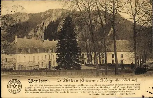 Ak Waulsort Hastière Wallonie Namur, Le Chateau, ehemalige Benediktinerabtei