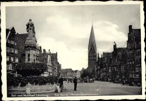 Ak Lüneburg in Niedersachsen, Sol- und Moorbad, Am Sande, Reichenbachbrunnen