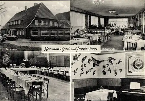 Ak Oldendorf im Kreis Stade, Neumann's Gast- und Pensionshaus, Clubzimmer, Saal, Jägerecke