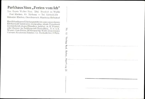 Ak Klecken Rosengarten Niedersachsen, Sinndorf im Walde, Parkhaus Sinn "Ferien vom Ich"