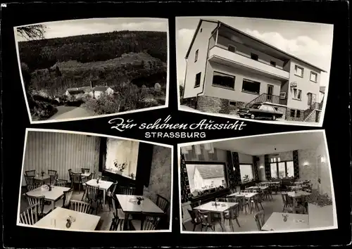 Ak Straßburg Wald Michelbach im Odenwald Hessen, Gasthof zur schönen Aussicht