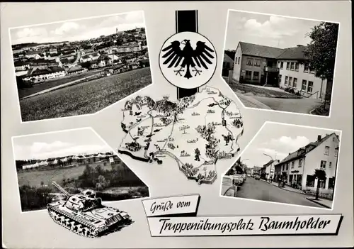 Ak Baumholder Rheinland Pfalz, Truppenübungsplatz, Panzer, Straßenansicht