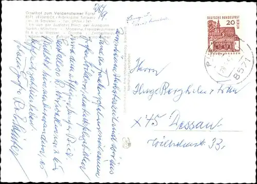 Ak Bernheck Plech in Oberfranken, Gasthof zum Veldensteiner Forst, Panorama