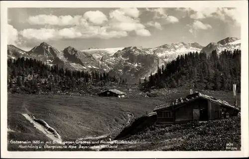 Ak Berchtesgaden Oberbayern, Gotzenalm, Großes und Kleines Teufelhorn