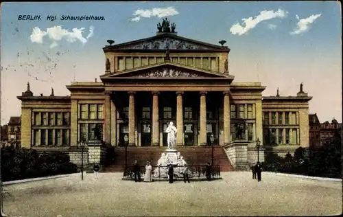 Ak Berlin Mitte, Kgl. Schauspielhaus, Denkmal