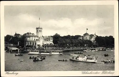 Ak Hamburg Nord Uhlenhorst, Uhlenhorster Fährhaus, Boote