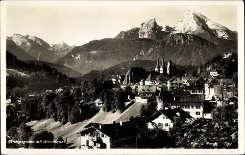 Ak Berchtesgaden in Oberbayern, Panorama mit Watzmann