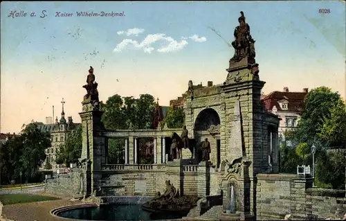 Ak Halle an der Saale, Kaiser Wilhelm Denkmal