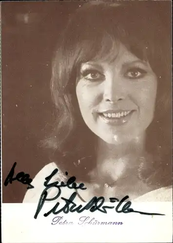 Foto Schauspielerin Petra Schürmann, Portrait, Autogramm