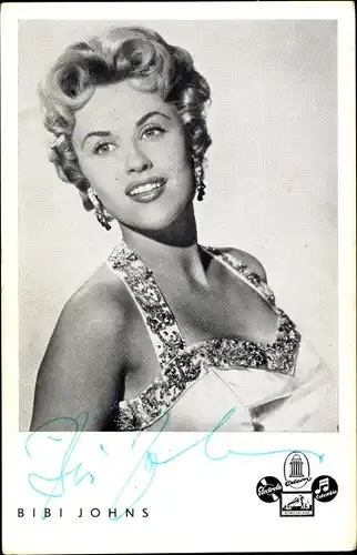 Ak Schauspielerin und Sängerin Bibi Johns, Portrait, Autogramm
