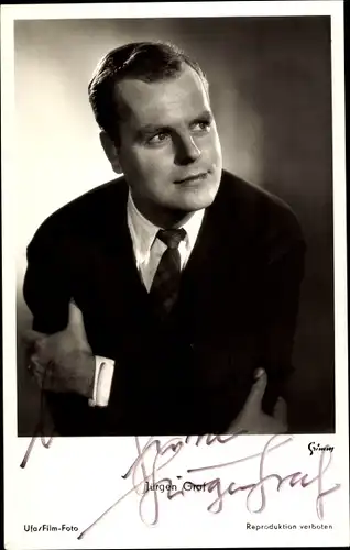 Ak Schauspieler Jürgen Graf, Portrait, Autogramm