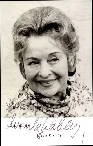 Ak Schauspielerin Ursula Grabley, Portrait, Autogramm