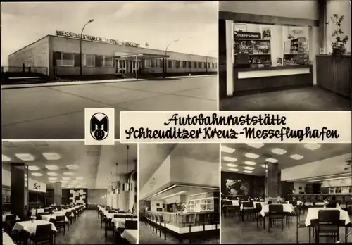 Ak Kursdorf Schkeuditz in Sachsen, Autobahnraststätte, Schkeuditzer Kreuz, Messeflughafen