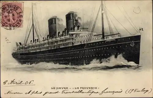 Ak Le Havre, Dampfschiff La Provence, CGT