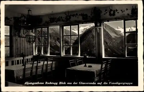 Ak Österreich, Alpengasthaus Rechtegg, Blick auf die Venedigergruppe