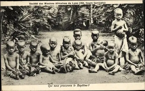 Ak Afrikanische Kinder, Gruppenbild, Mission in Afrika