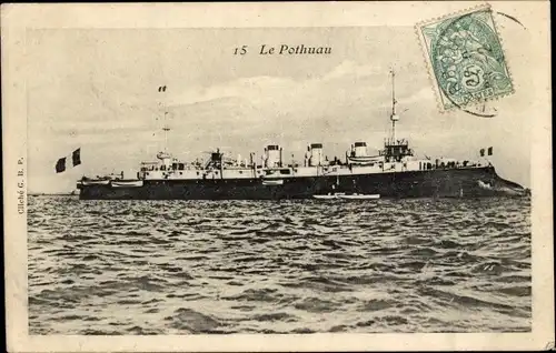 Ak Französisches Kriegsschiff, Pothuau, Croiseur