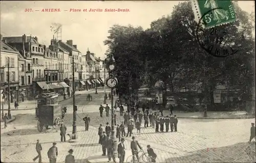 Ak Amiens Somme, Saint-Denis-Platz und Garten