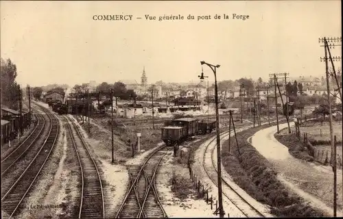 Postkarte Commercy Lorraine Meuse, Gesamtansicht der Forge-Brücke