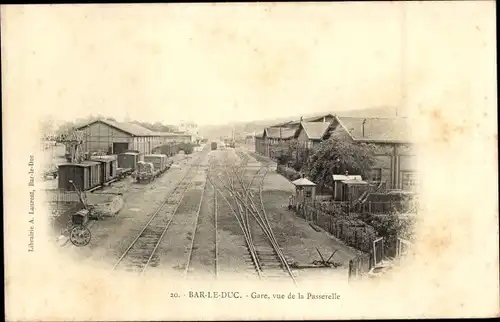 Ak Bar le Duc Meuse, Bahnhof, Blick von der Fußgängerbrücke