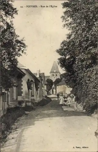 Ak Poivres Aube, Rue de l'Eglise